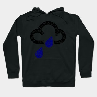 Retro cloud and rain symbols Hoodie